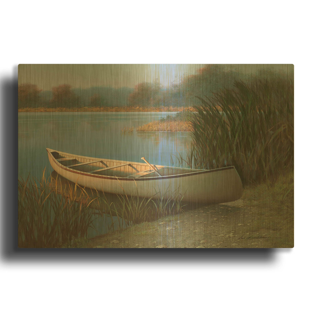 'Boat 2' By Zhen-Huan Lu Gold Metal Wall Art