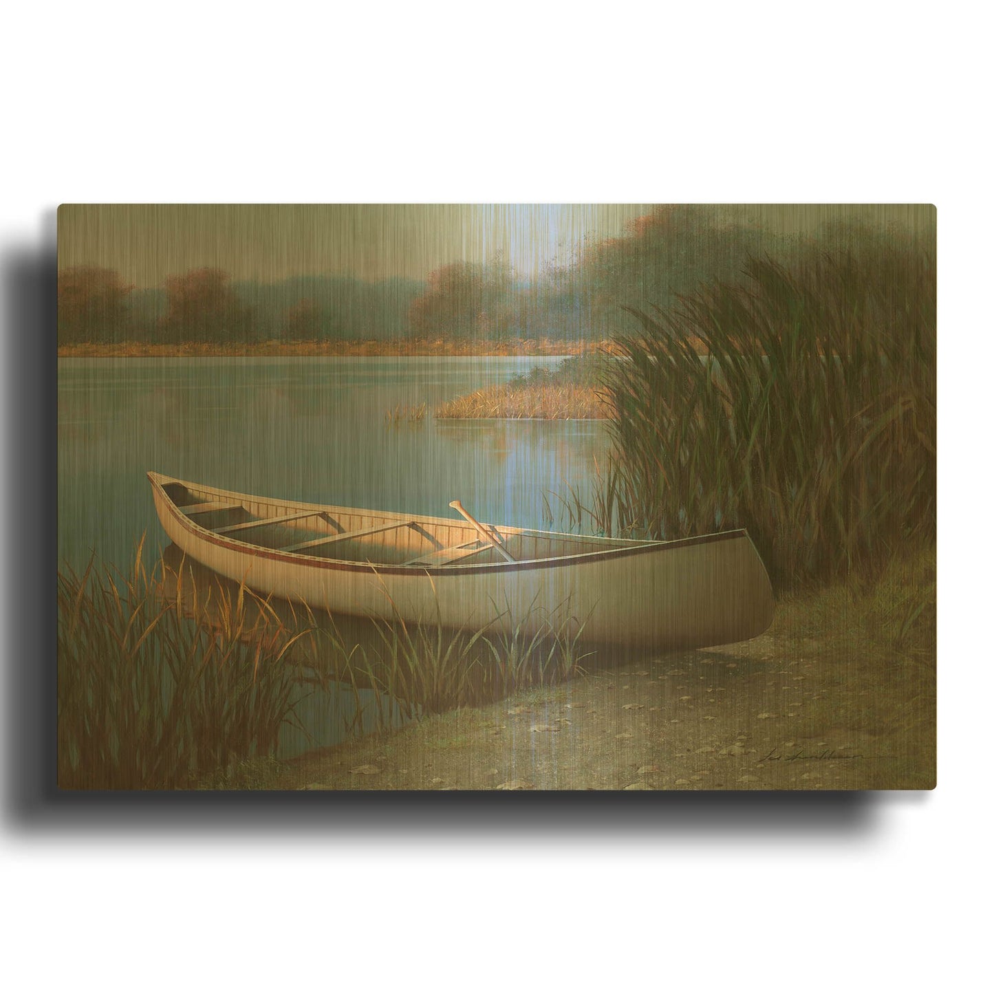 'Boat 2' By Zhen-Huan Lu Gold Metal Wall Art