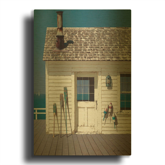 'Beach House 2' By Zhen-Huan Lu Gold Metal Wall Art