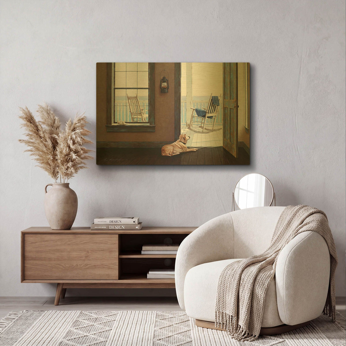 'Look Over The Sea' By Zhen-Huan Lu Gold Metal Wall Art