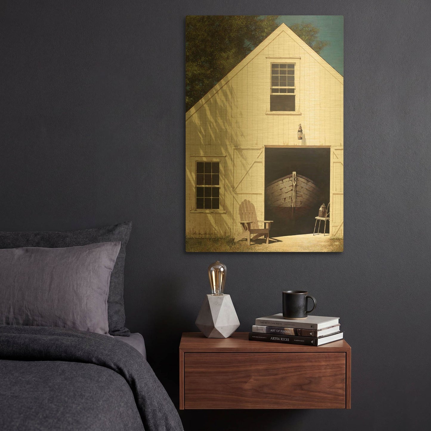 'The Barn' By Zhen-Huan Lu Gold Metal Wall Art