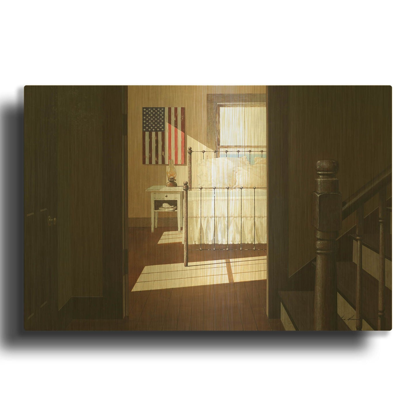 'Bedroom' By Zhen-Huan Lu Gold Metal Wall Art
