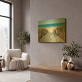 'Beach Bike 2' By Zhen-Huan Lu Gold Metal Wall Art