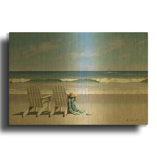 'Tide Watching' By Zhen-Huan Lu Gold Metal Wall Art
