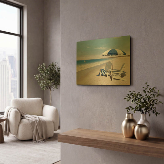'Beach Bum' By Zhen-Huan Lu Gold Metal Wall Art