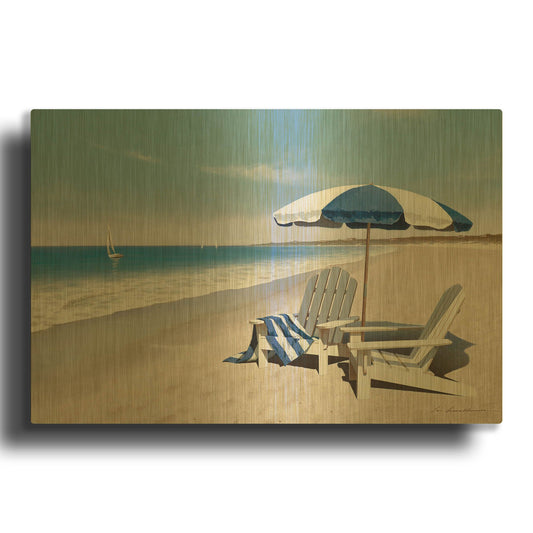 'Beach Bum' By Zhen-Huan Lu Gold Metal Wall Art