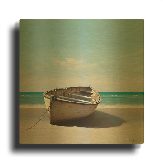 'Boat 3' By Zhen-Huan Lu Gold Metal Wall Art