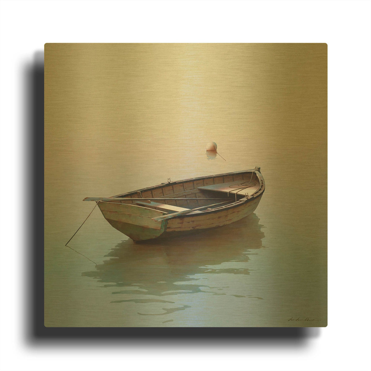 'Boat 6' By Zhen-Huan Lu Gold Metal Wall Art