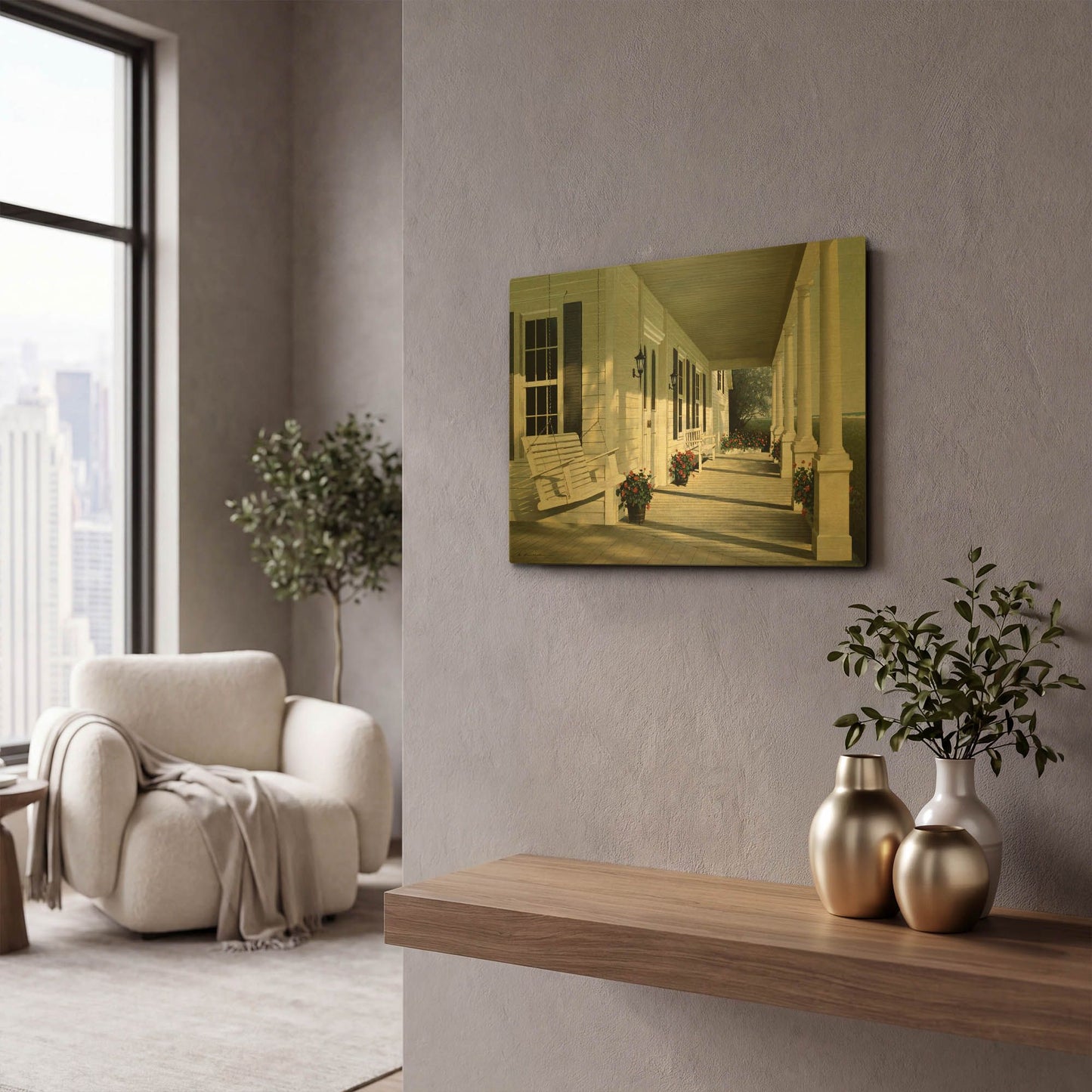 'Island Flowers' By Zhen-Huan Lu Gold Metal Wall Art