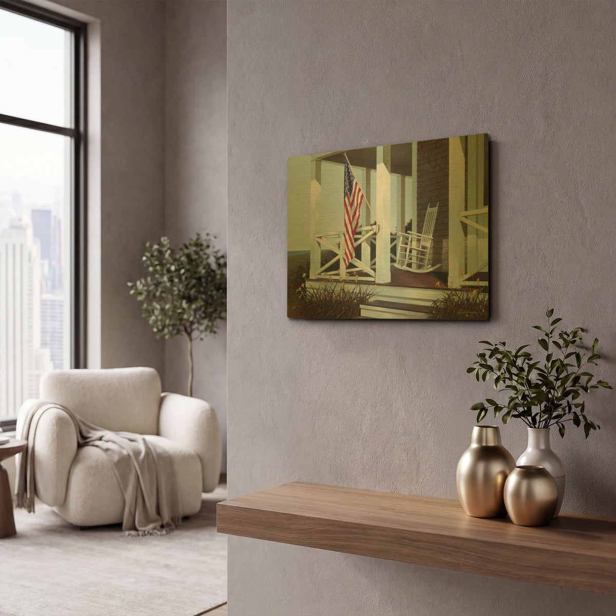'Spring Flowers' By Zhen-Huan Lu Gold Metal Wall Art
