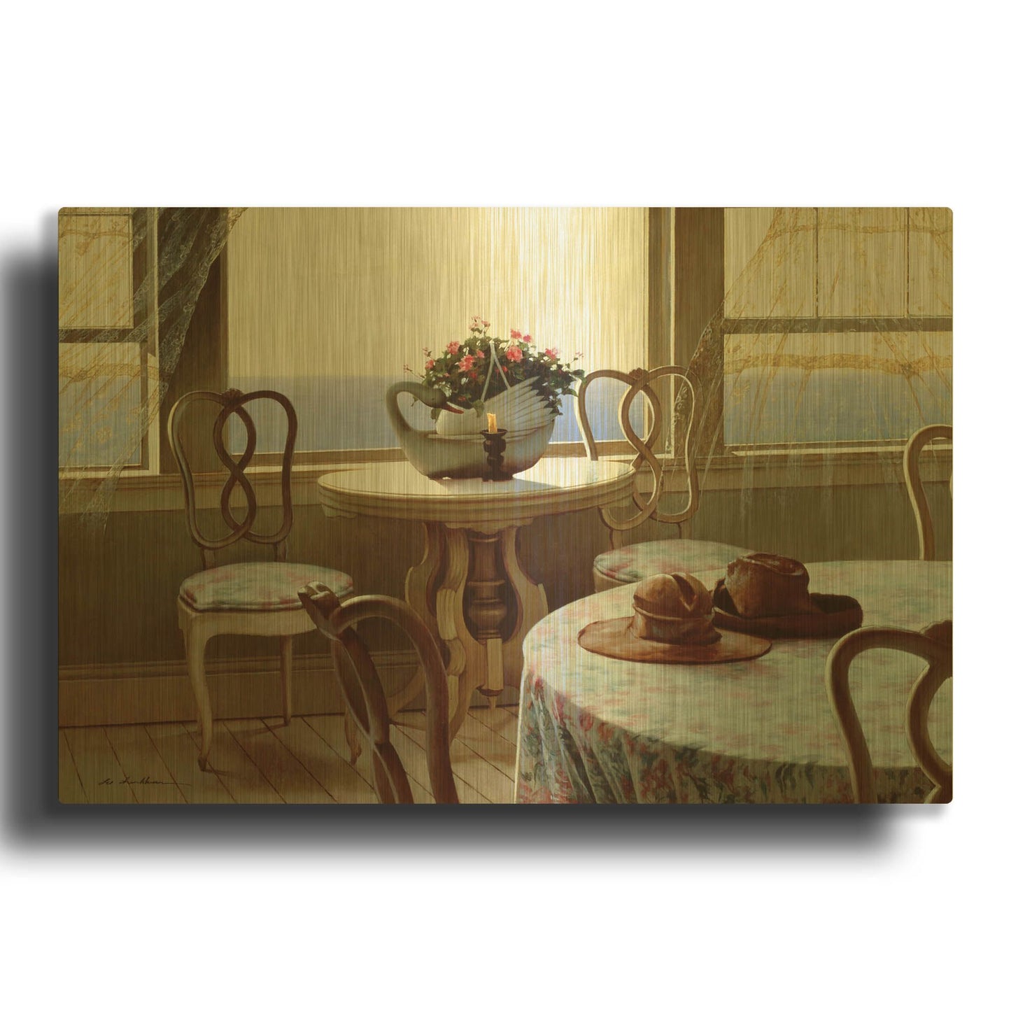 'The Dining Room' By Zhen-Huan Lu Gold Metal Wall Art
