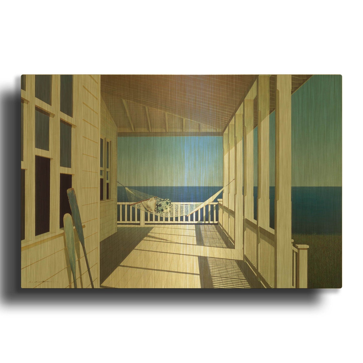 'Porch Shadows' By Zhen-Huan Lu Gold Metal Wall Art