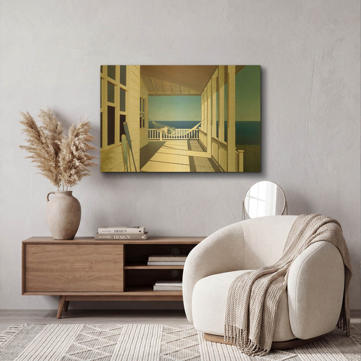 'Porch Shadows' By Zhen-Huan Lu Gold Metal Wall Art