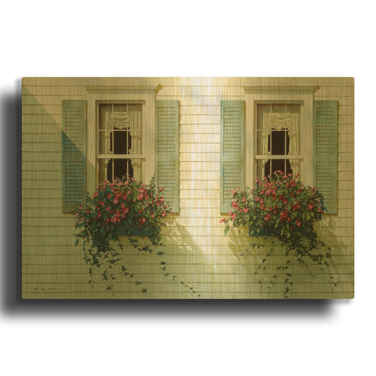 'Windows With Flowerboxes' By Zhen-Huan Lu Gold Metal Wall Art