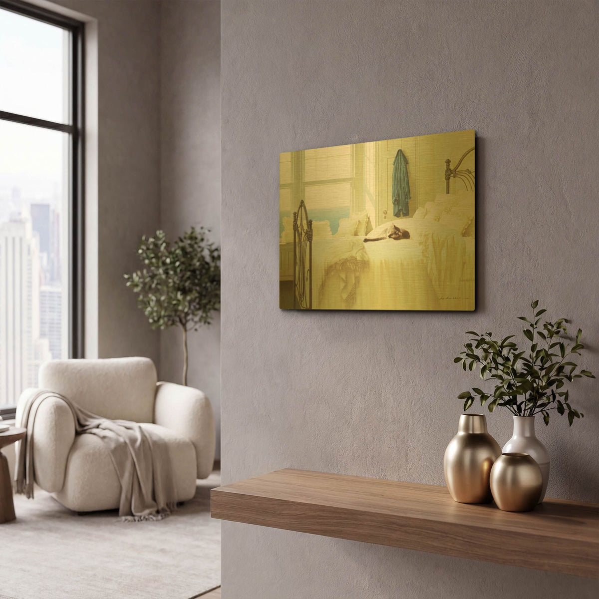 'Morning Sun' By Zhen-Huan Lu Gold Metal Wall Art