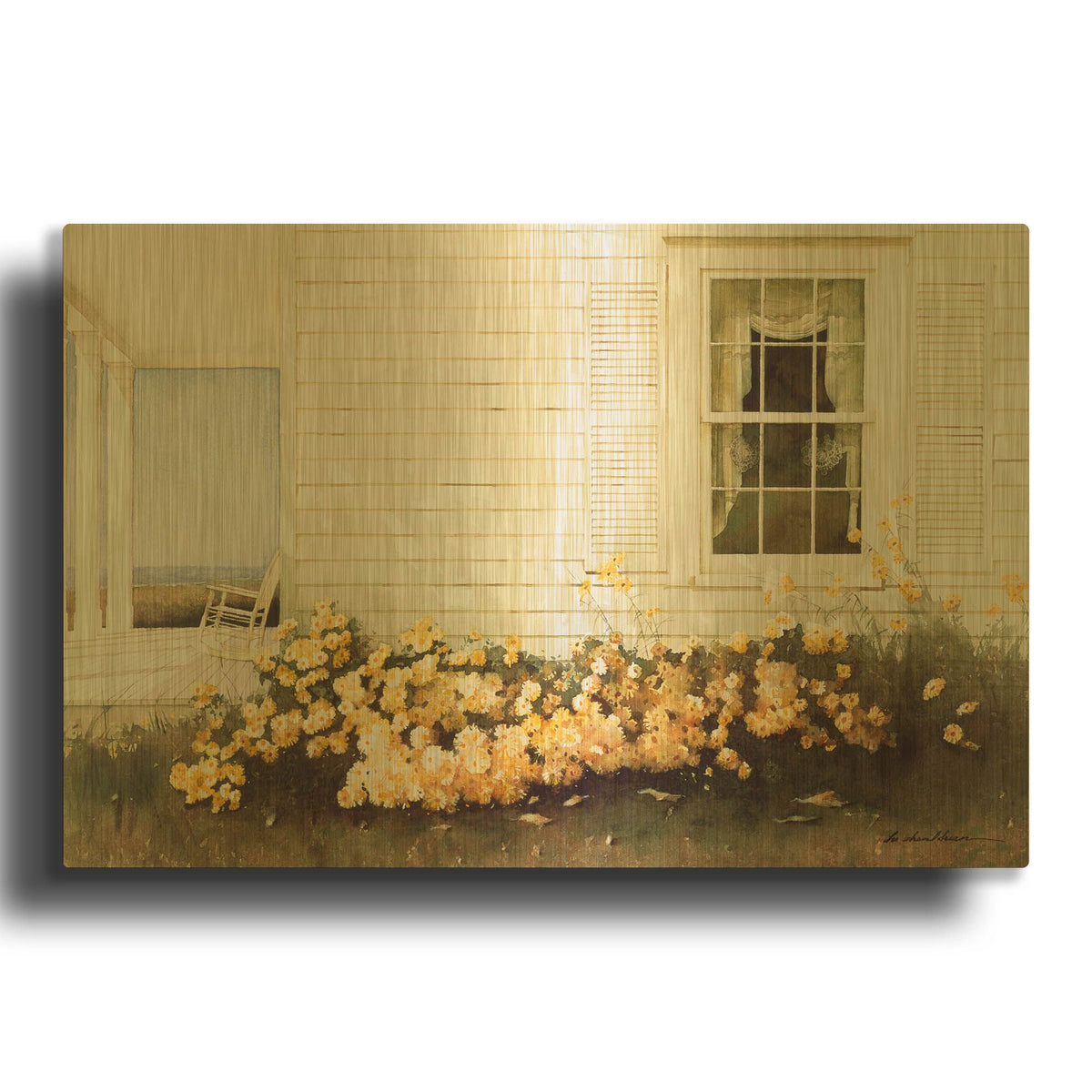 'In Bloom' By Zhen-Huan Lu Gold Metal Wall Art