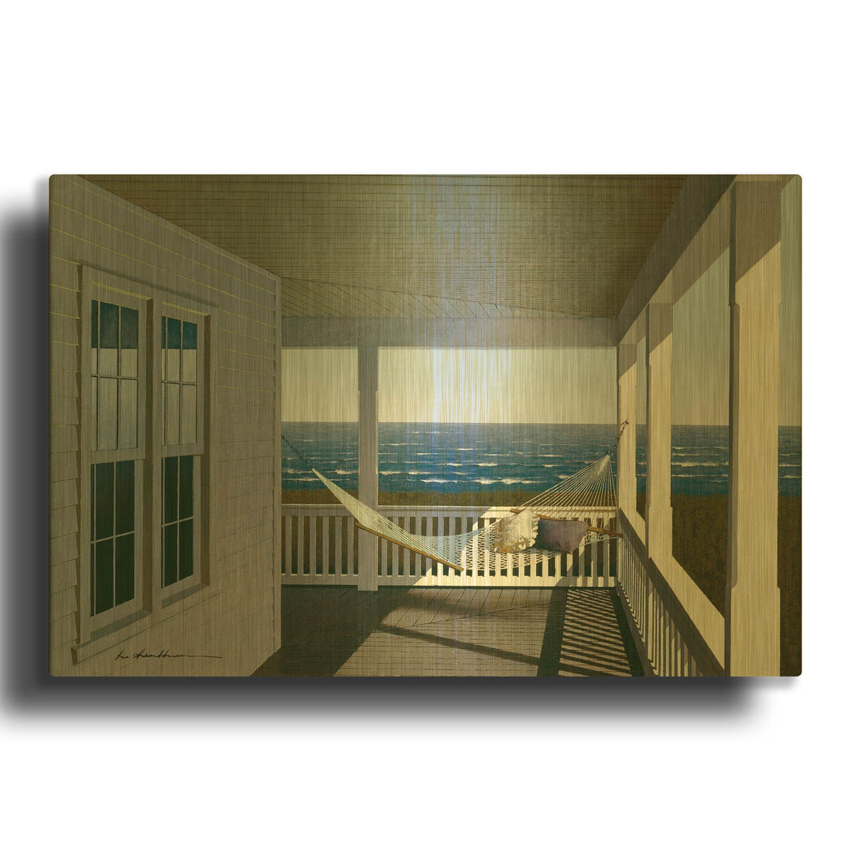 'White Caps' By Zhen-Huan Lu Gold Metal Wall Art