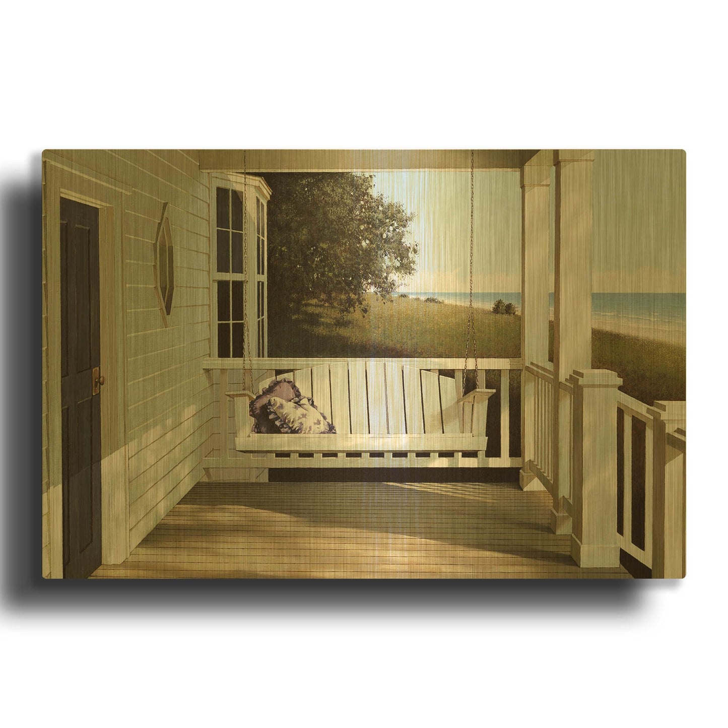 'Shore House' By Zhen-Huan Lu Gold Metal Wall Art