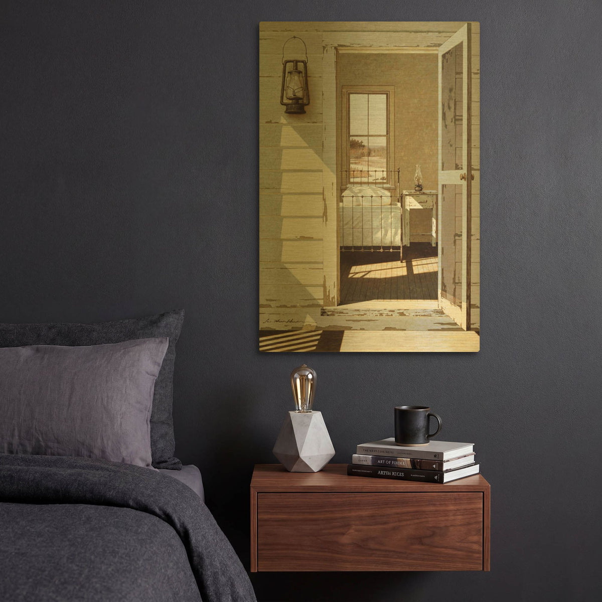 'Oil Lamp' By Zhen-Huan Lu Gold Metal Wall Art