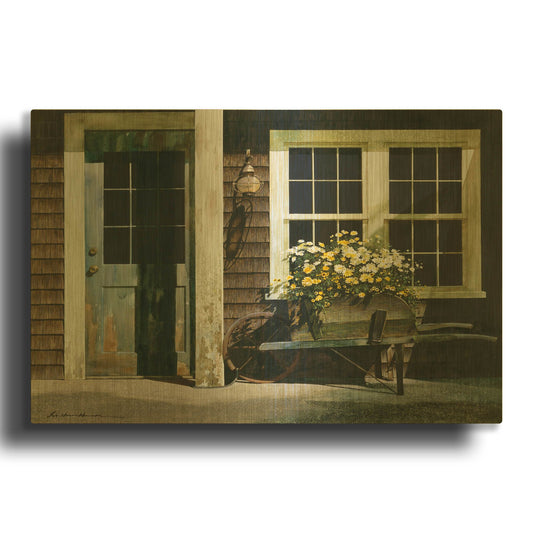 'Weathered Post' By Zhen-Huan Lu Gold Metal Wall Art