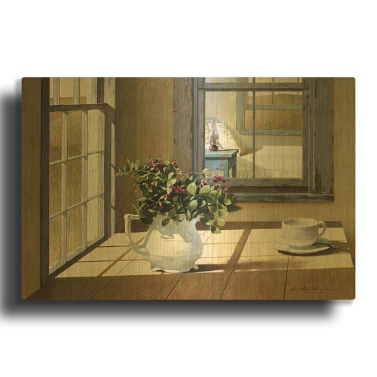 'Morning Coffee' By Zhen-Huan Lu Gold Metal Wall Art