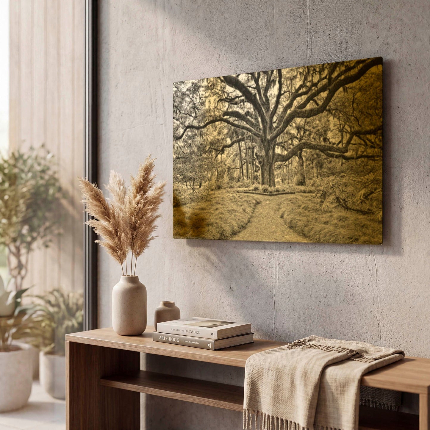 'Florida Tree' By PH Burchett Gold Metal Wall Art