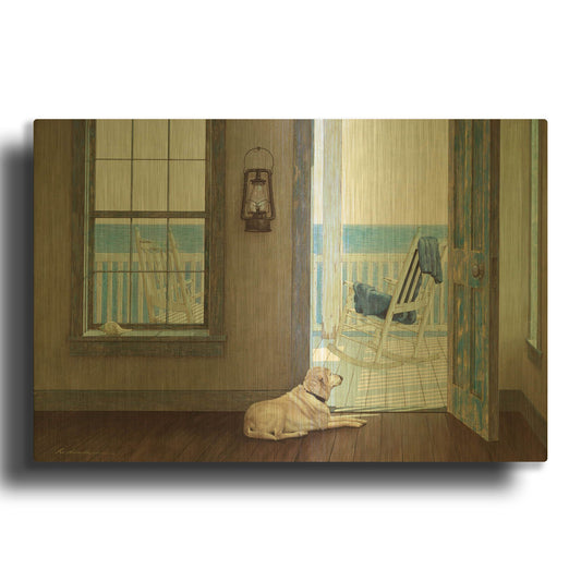'The Rocking Chair' By Zhen-Huan Lu Gold Metal Wall Art