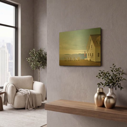 'Summer Retreat' By Zhen-Huan Lu Gold Metal Wall Art