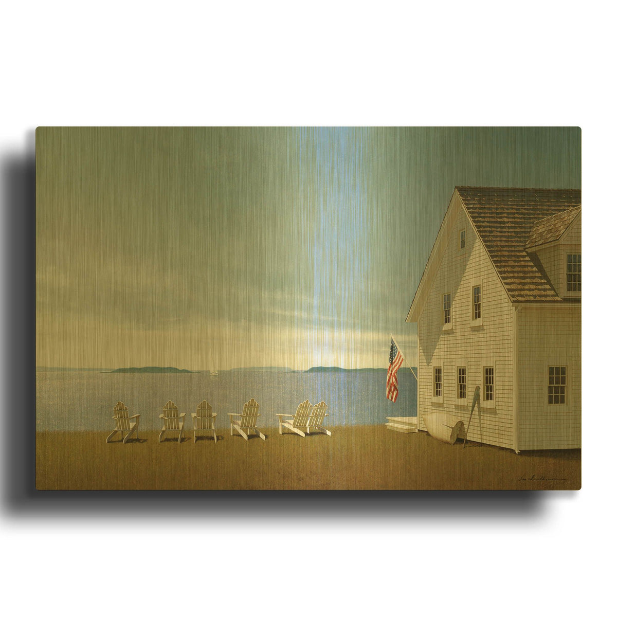 'Summer Retreat' By Zhen-Huan Lu Gold Metal Wall Art