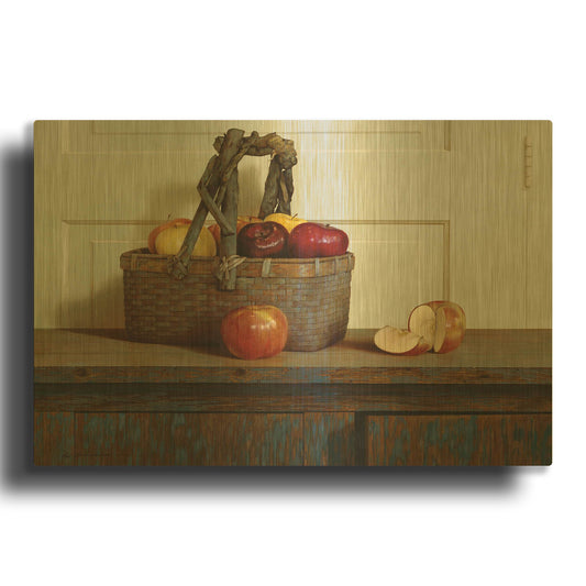'Still Life With Apples' By Zhen-Huan Lu Gold Metal Wall Art