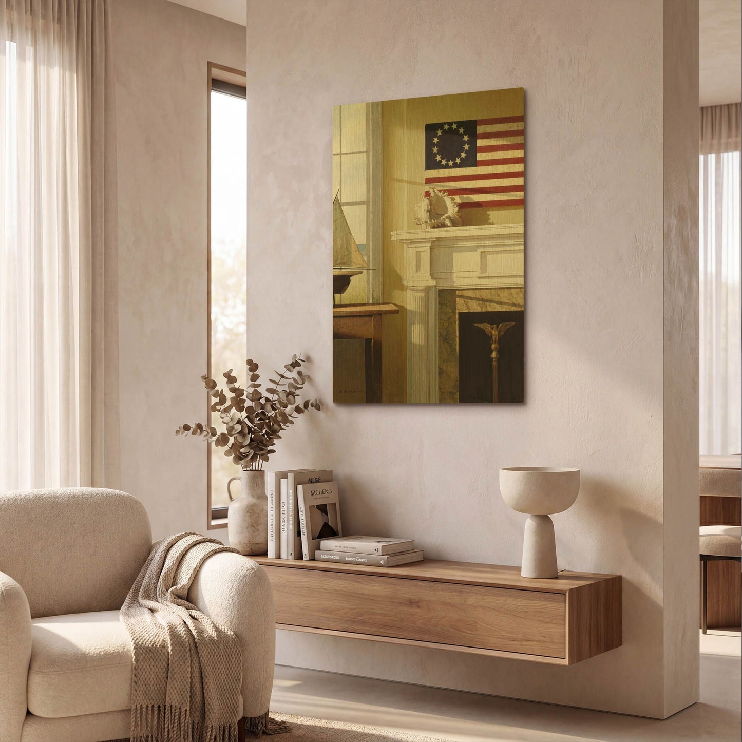 'Liberty' By Zhen-Huan Lu Gold Metal Wall Art