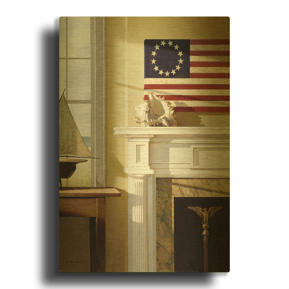 'Liberty' By Zhen-Huan Lu Gold Metal Wall Art