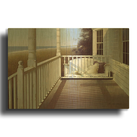 'Porch Swing 3' By Zhen-Huan Lu Gold Metal Wall Art