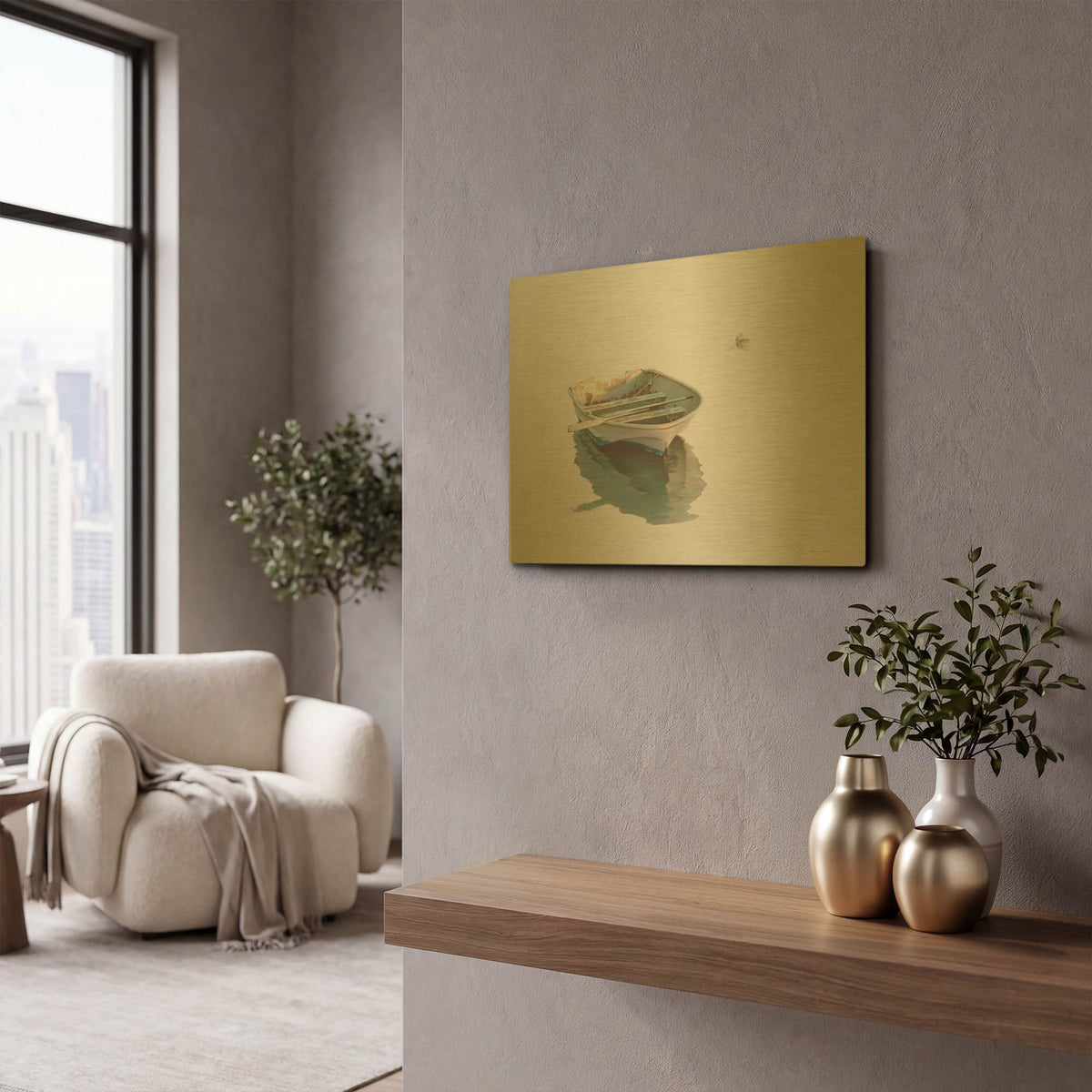 'Dawn' By Zhen-Huan Lu Gold Metal Wall Art