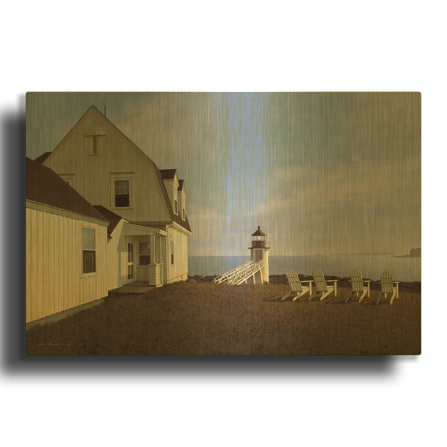 'Island View' By Zhen-Huan Lu Gold Metal Wall Art