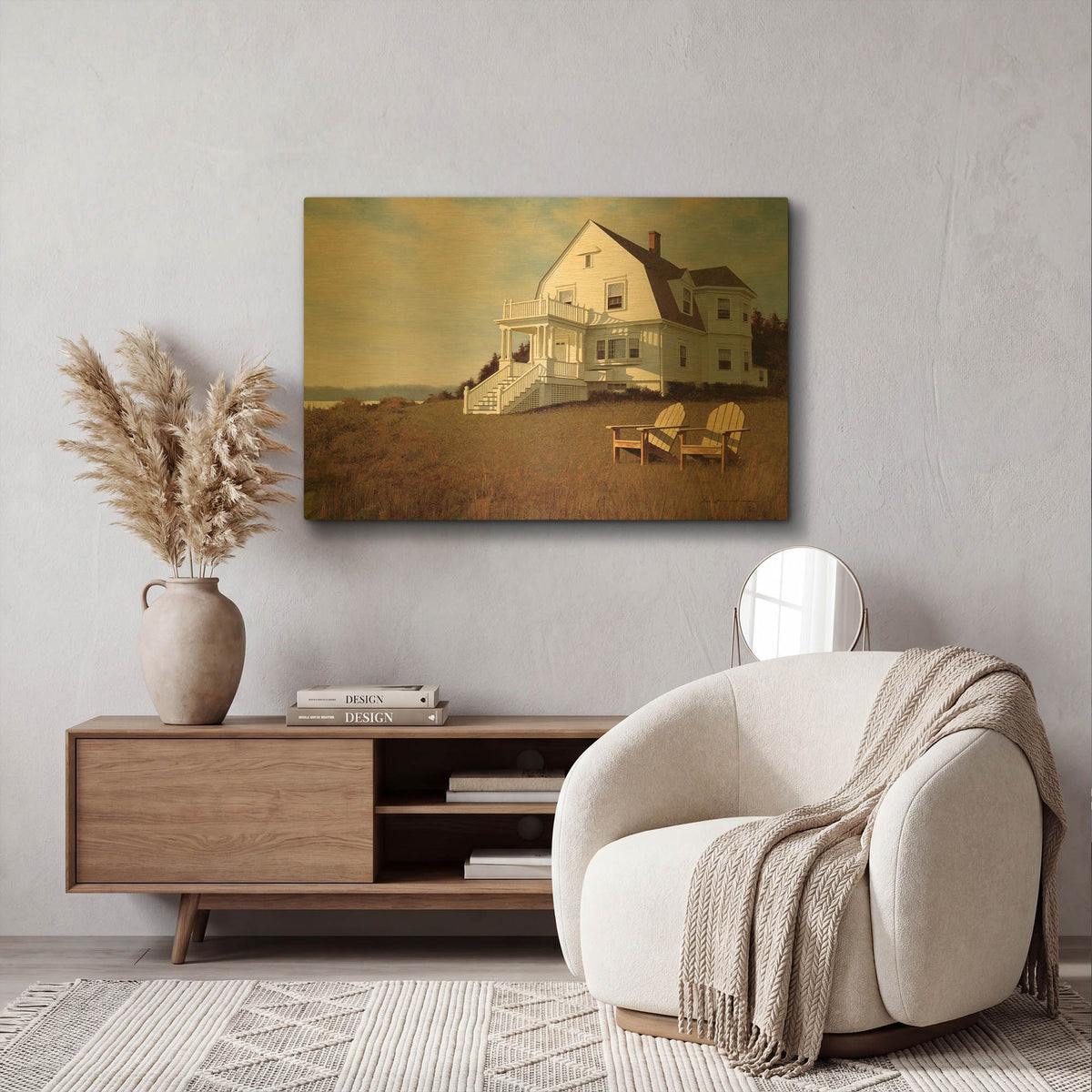 'Oceanfront View' By Zhen-Huan Lu Gold Metal Wall Art