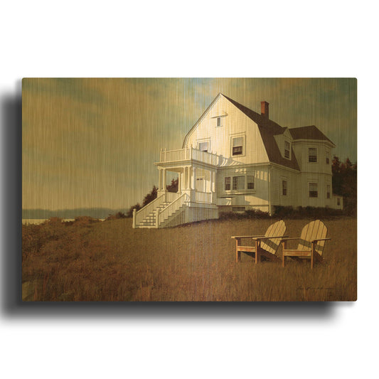 'Oceanfront View' By Zhen-Huan Lu Gold Metal Wall Art