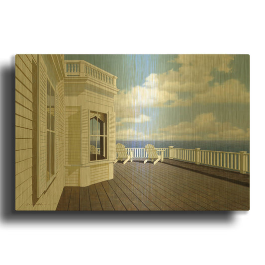 'Porch View 2' By Zhen-Huan Lu Gold Metal Wall Art