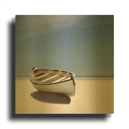 'Beached Boat' By Zhen-Huan Lu Gold Metal Wall Art