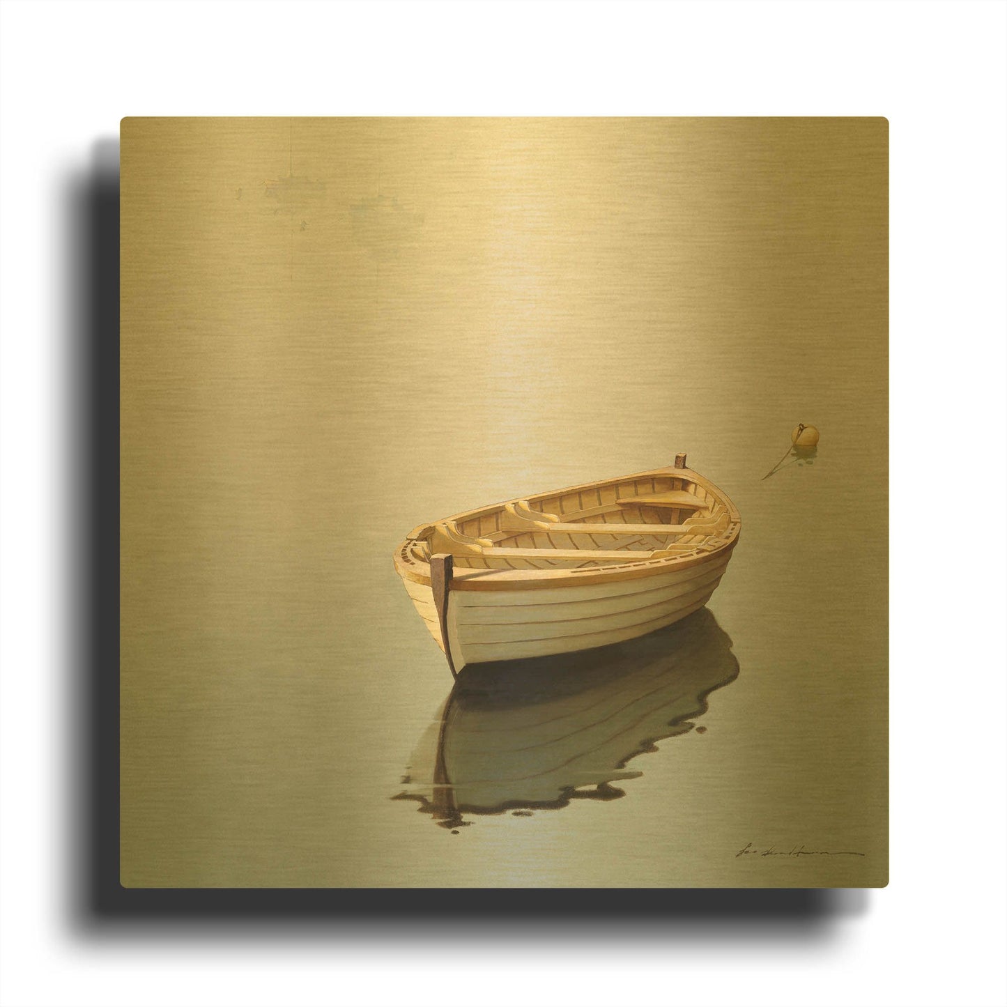 'Boat Shadow' By Zhen-Huan Lu Gold Metal Wall Art