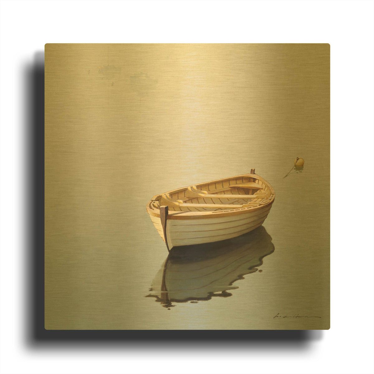 'Boat Shadow' By Zhen-Huan Lu Gold Metal Wall Art