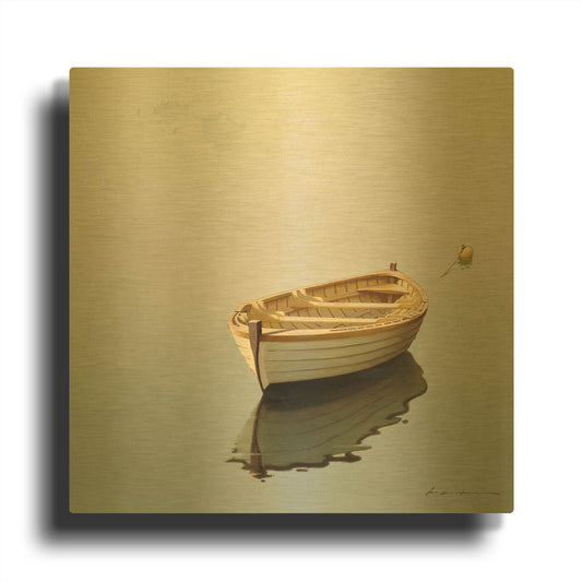 'Boat Shadow' By Zhen-Huan Lu Gold Metal Wall Art