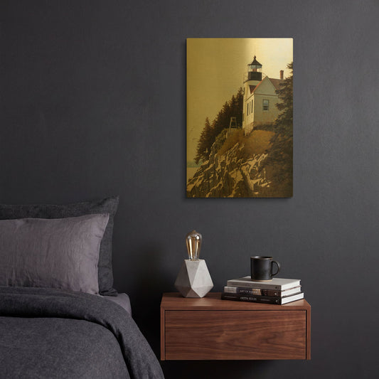'Cliff' By Zhen-Huan Lu Gold Metal Wall Art