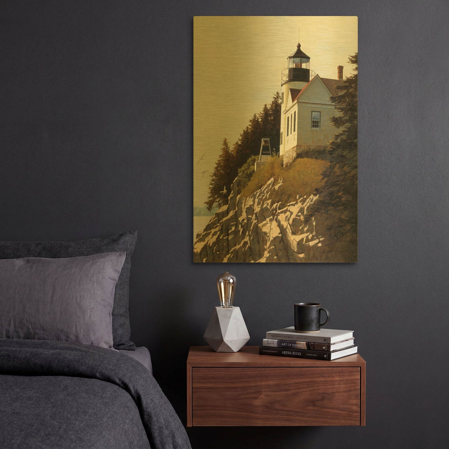 'Cliff' By Zhen-Huan Lu Gold Metal Wall Art