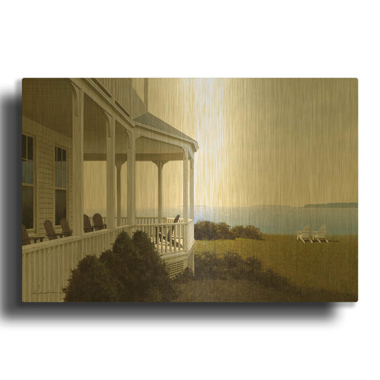 'Porch Chairs' By Zhen-Huan Lu Gold Metal Wall Art