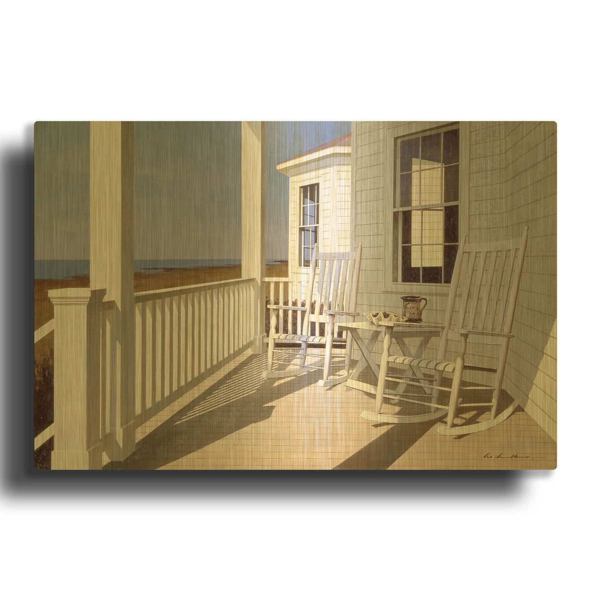 'Porch 1' By Zhen-Huan Lu Gold Metal Wall Art