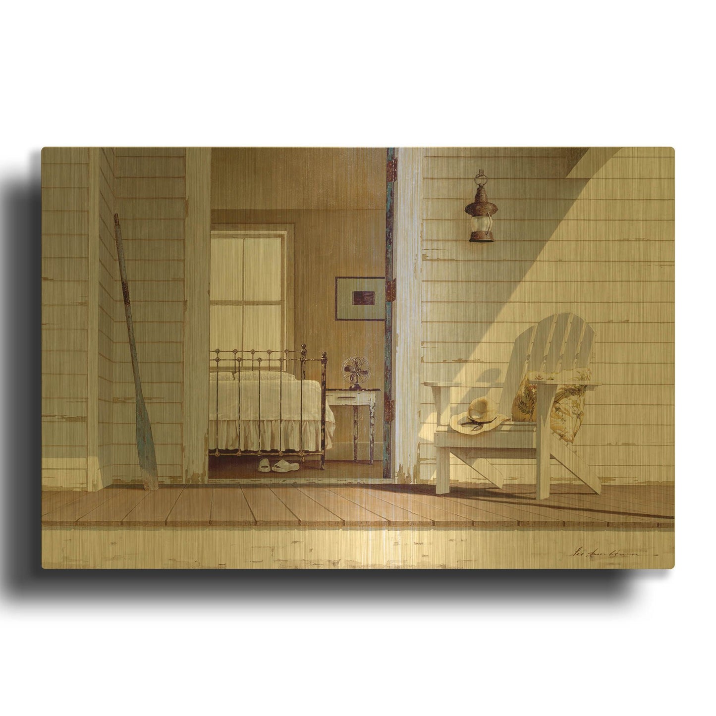 'Porch 3' By Zhen-Huan Lu Gold Metal Wall Art