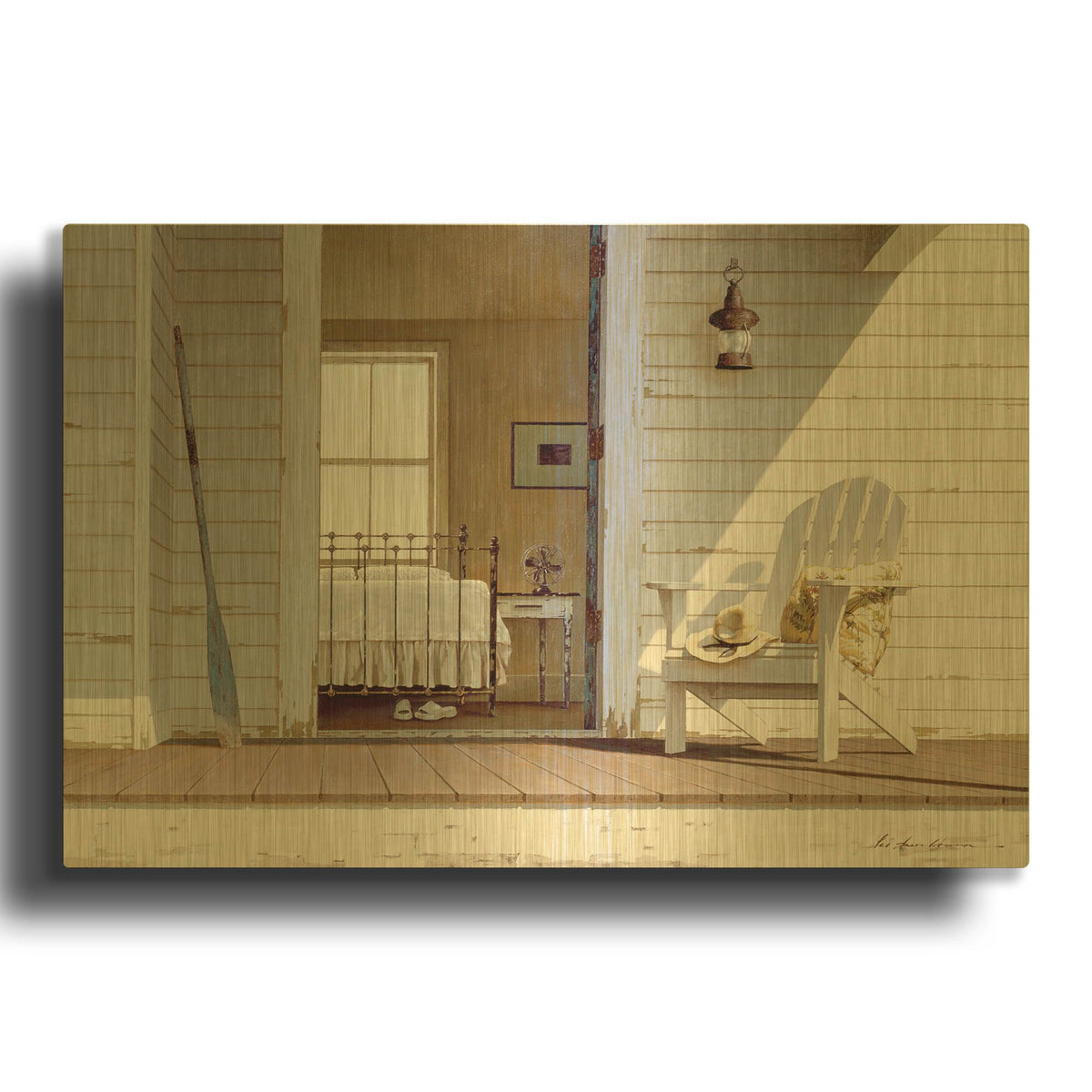 'Porch 3' By Zhen-Huan Lu Gold Metal Wall Art