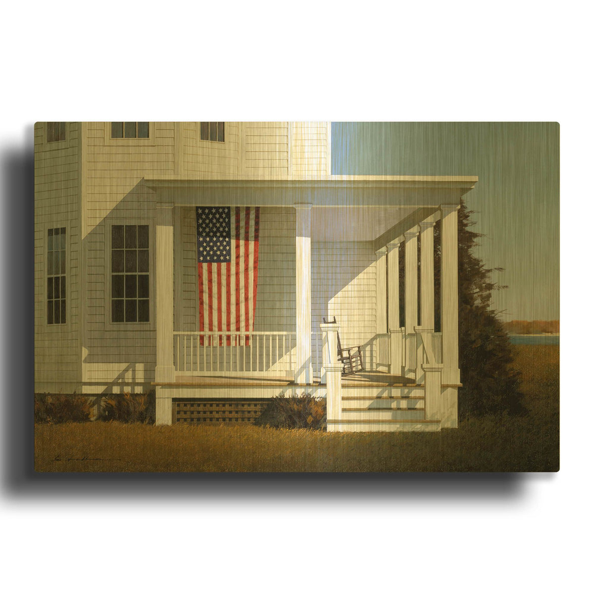 'Porch 4' By Zhen-Huan Lu Gold Metal Wall Art