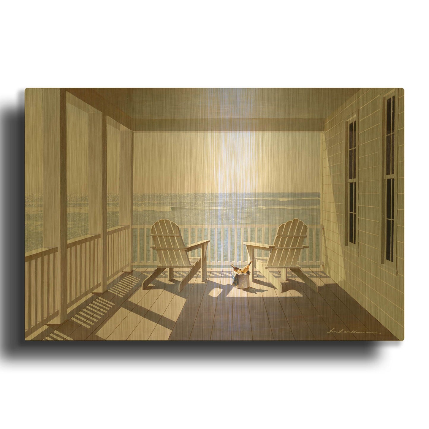 'Porch 5' By Zhen-Huan Lu Gold Metal Wall Art